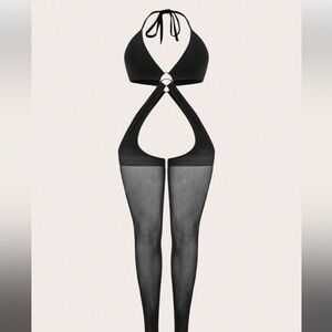 NEW Plus Size Criss Cross Cut-Out Bodystocking